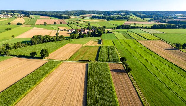 Rural farmlands aerial view