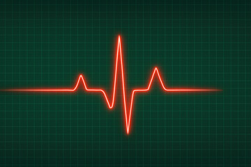 Heartbeat Line on Monitor, Illustration
