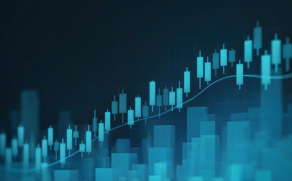 Stunning blue stock market chart showing positive growth and financial success, perfect for illustrating investment trends and business strategy presentations