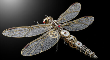 Mechanical Entomology: A Surreal Dragonfly Concept.