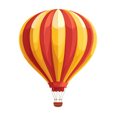 Fototapeta premium Colorful hot air balloon floating in the sky during a bright sunny day over a scenic landscape