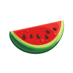 Juicy watermelon slice with vivid colors on a white background showcasing summer freshness and hydration