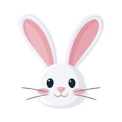 Cute digital illustration of a rabbit's face with long ears and a friendly expression suitable for children's art and decorations