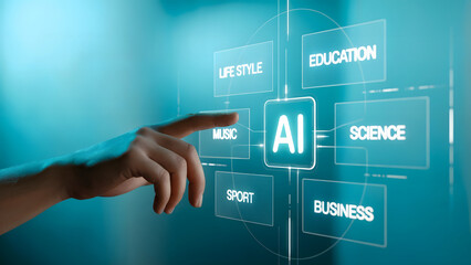 Discover how AI is connecting to everything in our lives from lifestyle to education, science, sport, music, and business with this dynamic concept