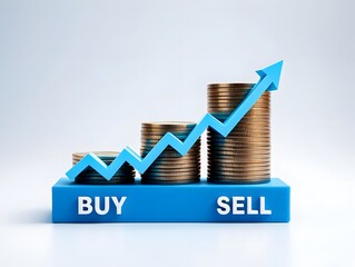 Buy sell stock market investment strategy financial growth profit increase concept idea