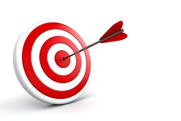 Target bullseye with arrow in center achieving goals and business success concept