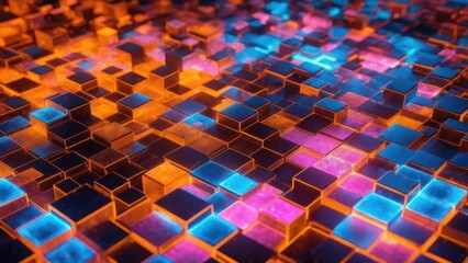 Abstract glowing cubes (2)