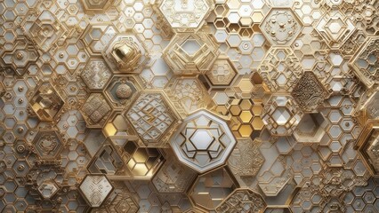 Abstract golden honeycomb pattern (1)