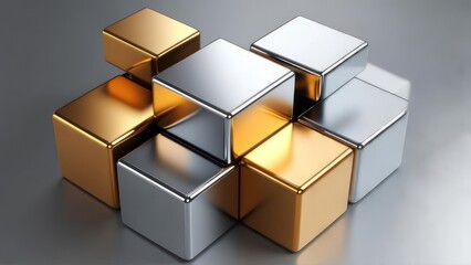 Abstract metallic cubes (4)