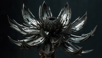 Abstract metallic flower