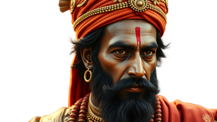 Illustrative portrait of historical indian leader shivaji maharaj