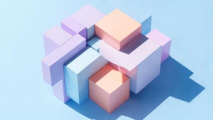 Obraz premium Abstract shapes in pastel colors (1)