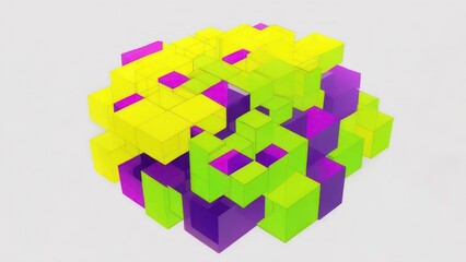 Abstract vibrant 3D shapes