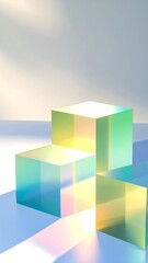 Obraz premium Abstract 3D render of translucent cubes
