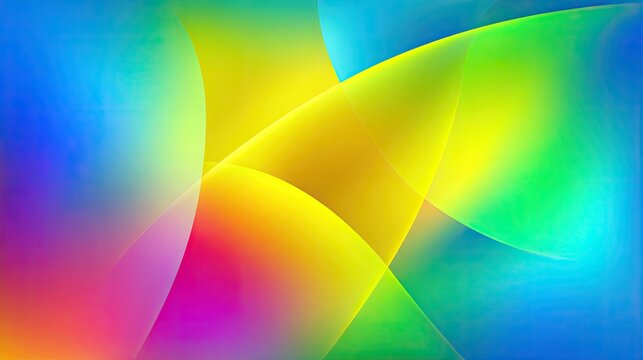 Vibrant, abstract shapes blending in a spectrum of colors.  Intersecting, smooth, glowing forms create a kaleidoscope of hues