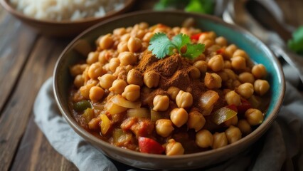 Fototapeta premium Bowl of spiced chickpeas