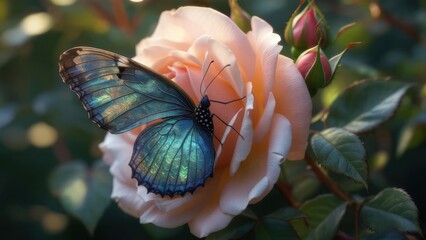 Butterfly on a rose
