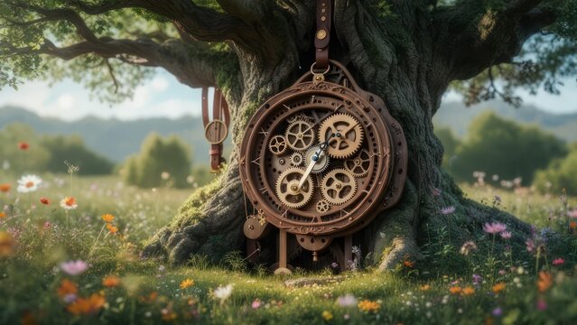 Clock hidden in a tree