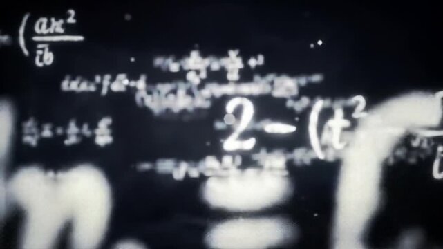 Mathematics Equations on Blackboard: A captivating close-up of intricate mathematical equations and formulas meticulously etched on a classic blackboard, suggesting intellect and learning. - Powered by Adobe