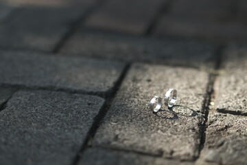 close up of a wedding rings