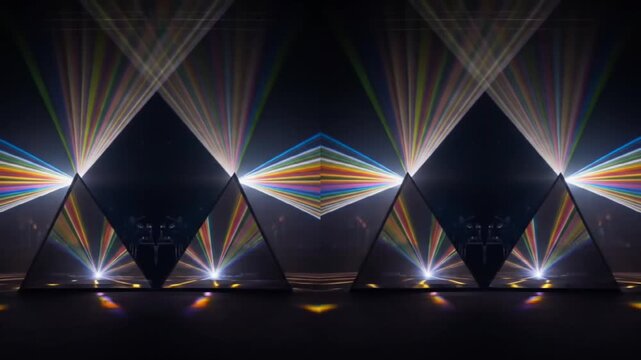 Prism Light Show Stage. Seamless looping, animation, video, background.