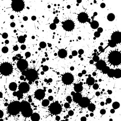 Abstract ink splatters on white background (1)