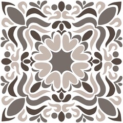 seamless brown floral tile pattern