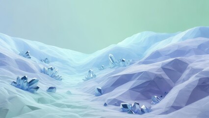 Crystalline mountain landscape