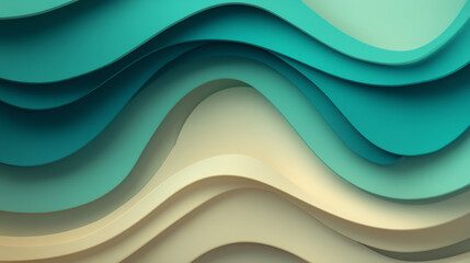 Fototapeta premium Layered paper waves abstract background