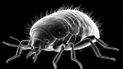 Detailed microscopic view of a beetle