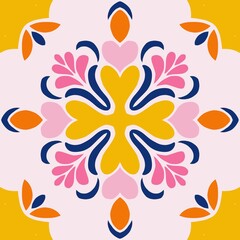 abstract floral tile patern background