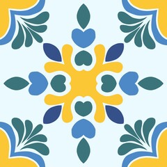 Naklejka premium abstract floral tile patern background