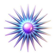 Obraz premium 3d glowing starburst abstract element isolated on transparent background