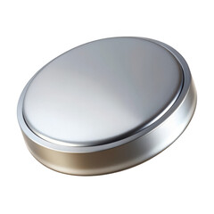 3d silver coin with embossed rim isolated on transparent background