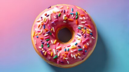 Pink glazed donut