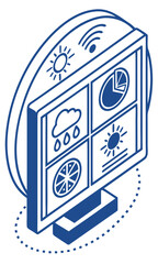 Digital weather display illustration