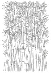 Obraz premium Aquarell Vorlage Bambuswald im Morgenlicht