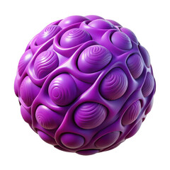 Fototapeta premium 3d abstract organic sphere with textured surface isolated on transparent background