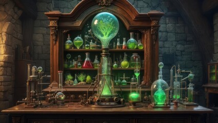 Obraz premium Fantasy alchemist's lab