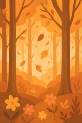 autumn background with leaves