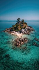 Fototapeta premium Serene island in turquoise waters