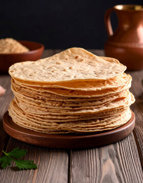A close-up of Kisra (thin, fermented bread), delicate and airy, often served as an accompaniment to various stews.