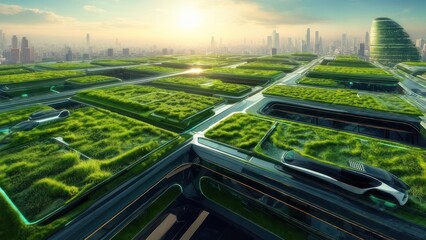 Futuristic city with green spaces (1)
