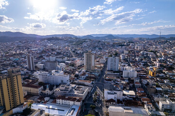 Obraz premium Aerial view of the city of Pouso Alegre, Minas Gerais.