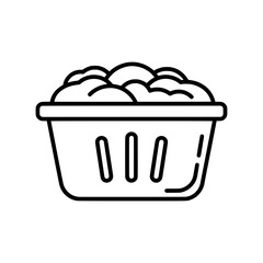 Laundry Basket with Clothes Icon – Washing and Cleaning Symbol
