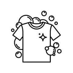 Clean Shirt with Bubbles Icon – Laundry and Washing Symbol