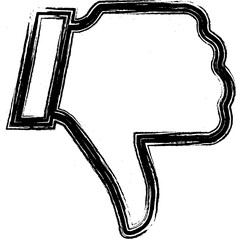 Thumbs down symbol with hand-drawn chalk style