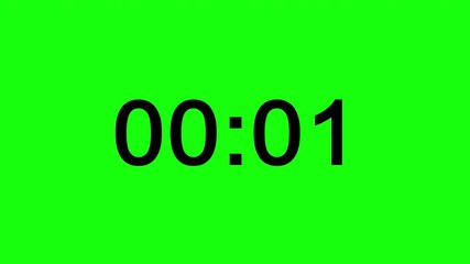 4k animation of five second countdown with digital time, 5 to 0 countdown, 2 digit number on green background
 - Powered by Adobe