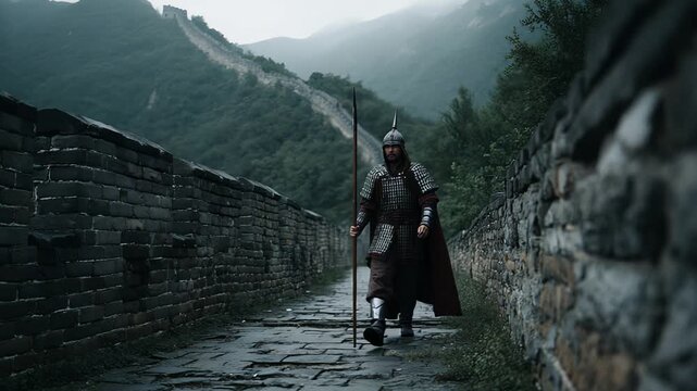 Guard on the Great Wall A scene rich with valor and history