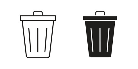 Trash icon elements. doodle graphics icons.